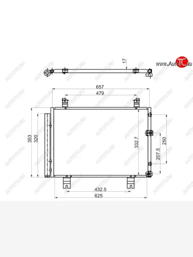 Радиатор кондиционера SAT Lexus IS250 XE20 седан дорестайлинг (2005-2013)