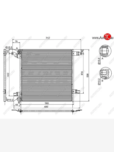 Радиатор кондиционера SAT Mercedes-Benz ML class  W163 (1997-2005) дорестайлинг, рестайлинг