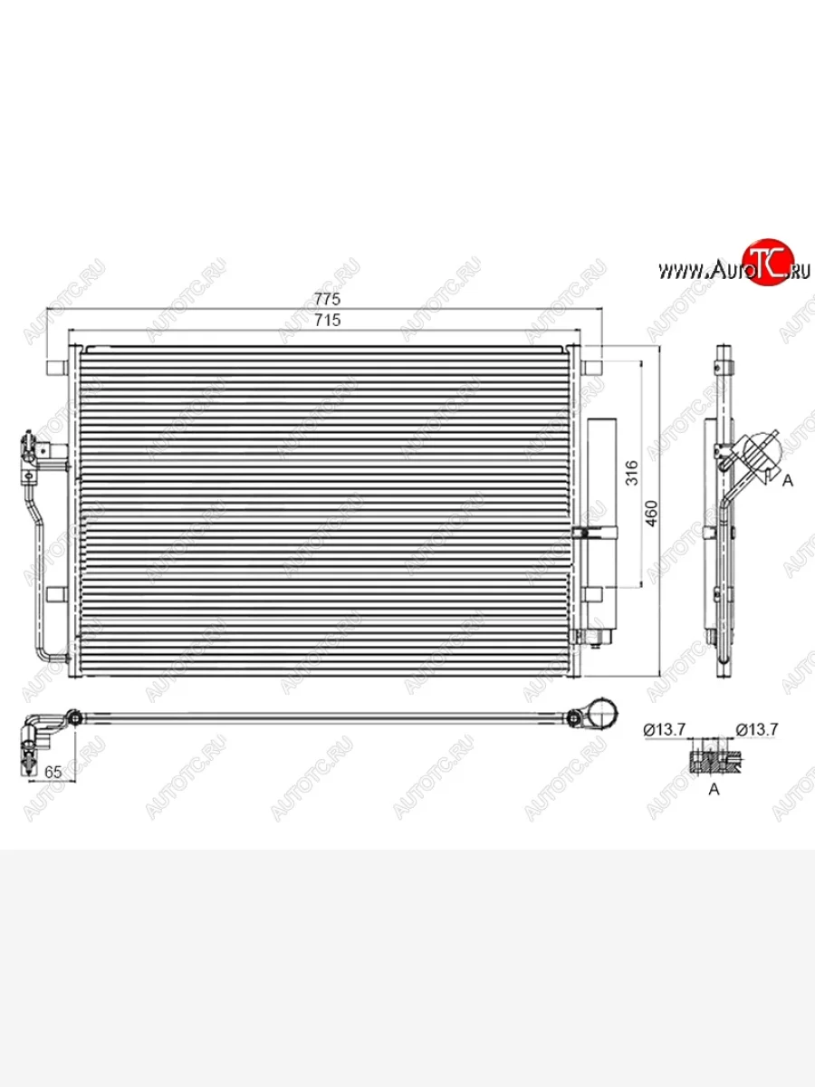 Радиатор кондиционера SAT  Mercedes-Benz Sprinter (2006-2013), Volkswagen Crafter (2006-2017)  в Керчи Республика Крым
