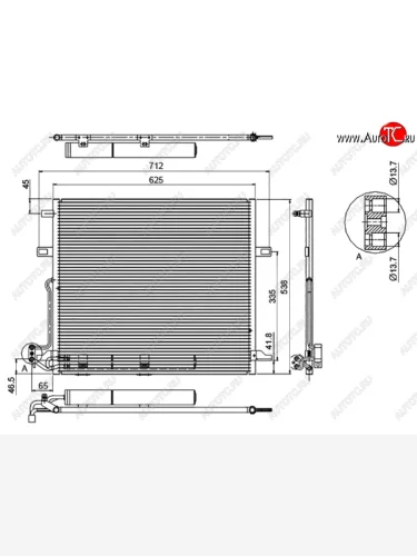 Радиатор кондиционера SAT Mercedes-Benz ML class W164 дорестайлинг (2005-2008)