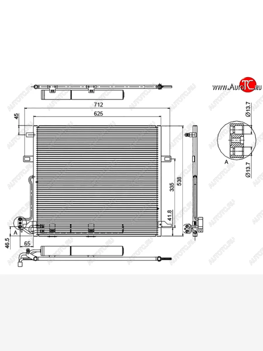 Радиатор кондиционера SAT Mercedes-Benz ML class W164 дорестайлинг (2005-2008)  в Керчи Республика Крым
