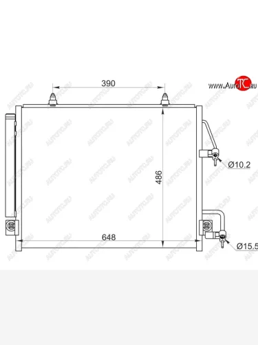 Радиатор кондиционера SAT Mitsubishi Pajero ( 4 V90,  4 V80) (2006-2015) дорестайлинг, 1-ый рестайлинг, 3 дв. 1-ый рестайлинг
