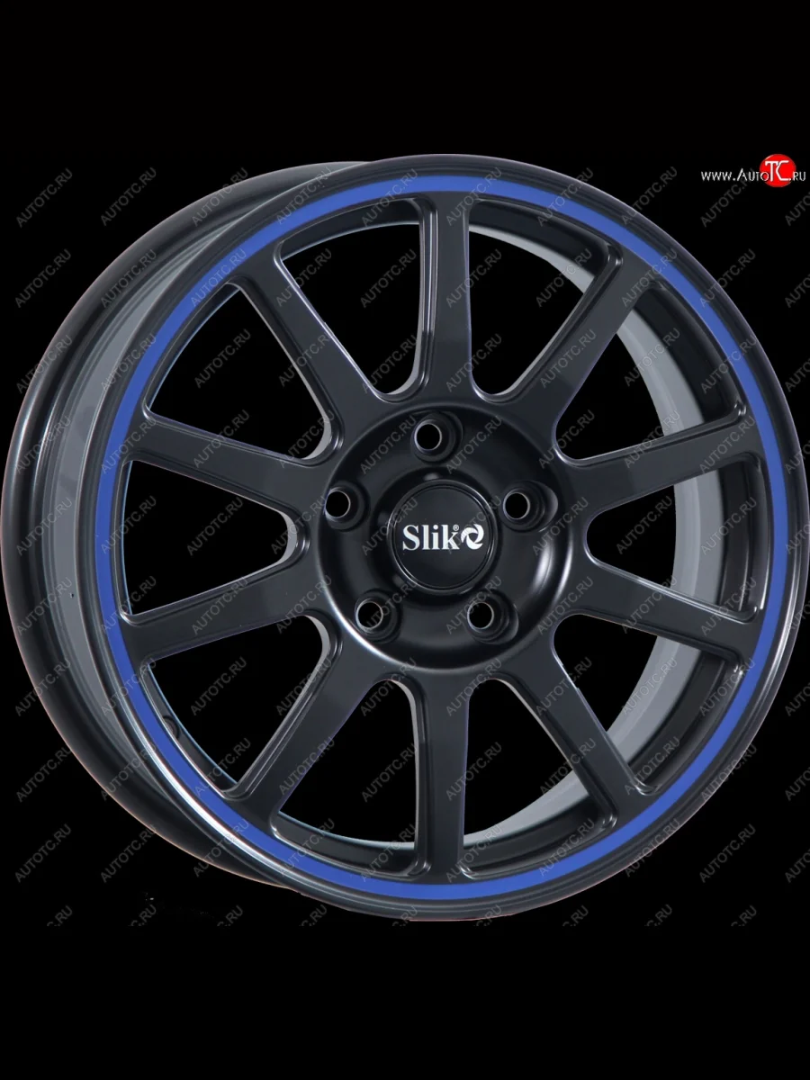 Кованый диск Slik classik R16x6.5 Черный матовый с синим ободом (MBBL) 6.5x16   (Цвет: MBBL)  в Самаре Самарской области