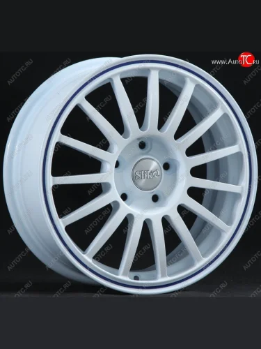 Кованый диск Slik classik R16x6.5 Белый с синим ободом 6.5x16 (Цвет: Белый с синим ободом 6.5x16) 