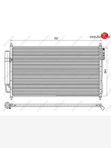 Радиатор кондиционера SAT Nissan Teana  1 J31 (2003-2005) дорестайлинг
