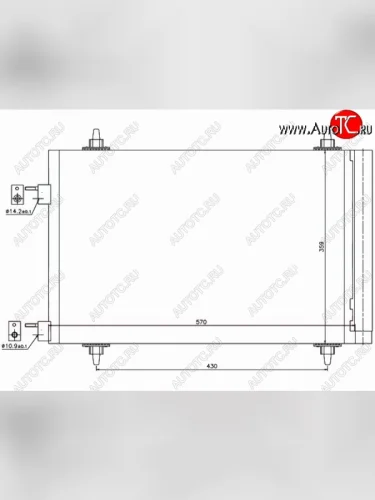 Радиатор кондиционера SAT (1.4 / 1.6 / 2.0) CITROEN C4  дорестайлинг, хэтчбэк 5 дв. (2004-2008)