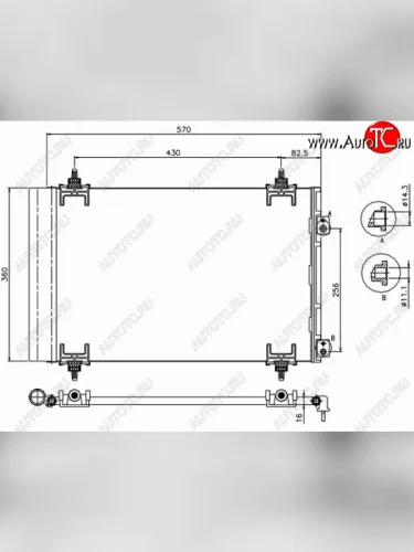 Радиатор кондиционера SAT Peugeot 308  T7 (2007-2014) универсал дорестайлинг, хэтчбек 5 дв. дорестайлинг, хэтчбэк 5 дв. рестайлинг