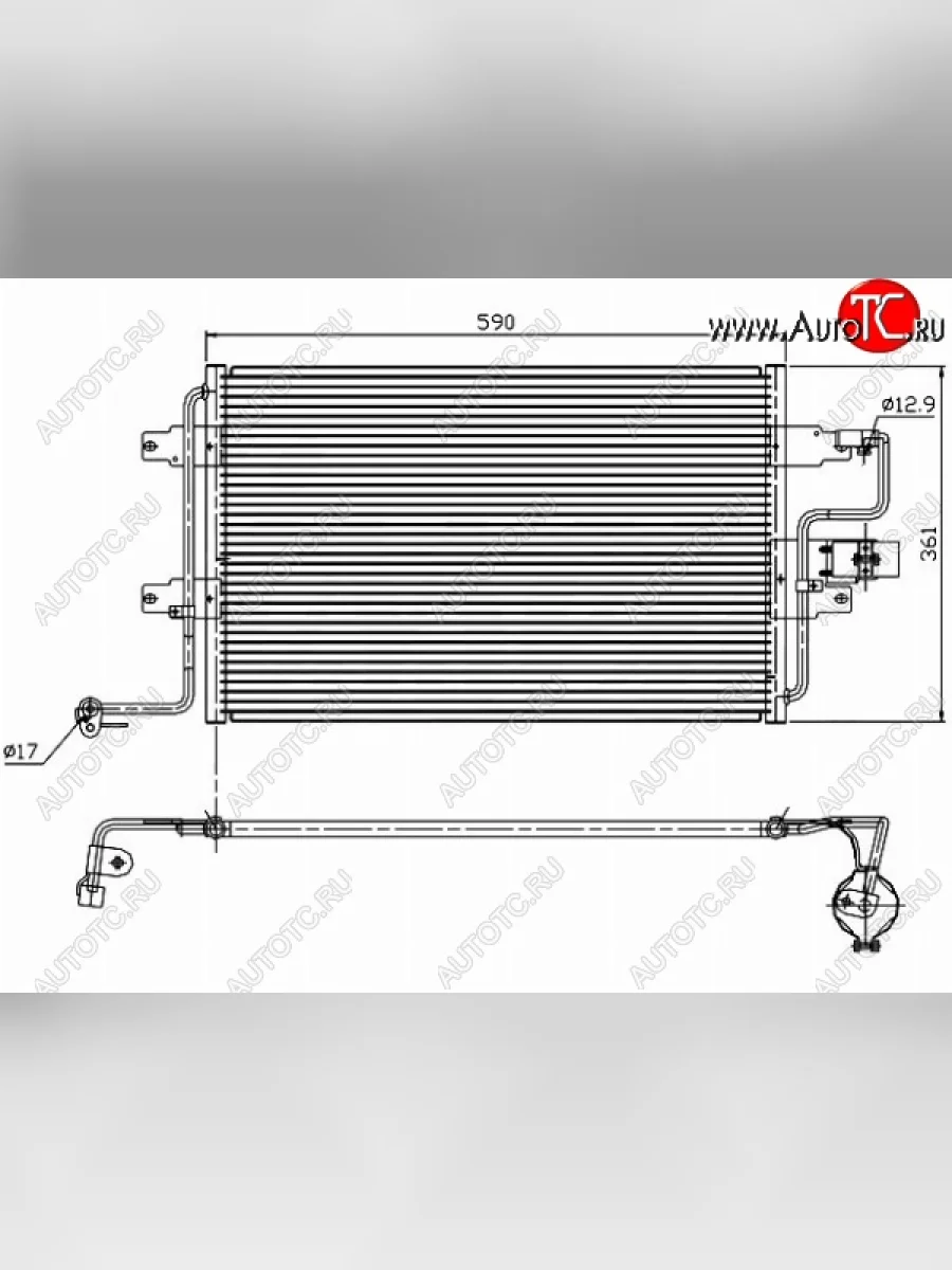 Радиатор кондиционера SAT  Audi A3 (1996-2003), Audi TT (1998-2006), Skoda Octavia (2000-2010), Volkswagen Bora (1998-2005), Volkswagen Golf (1997-2003), Volkswagen Jetta (1998-2005)  в Керчи Республика Крым