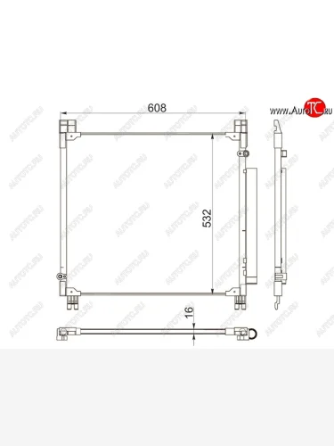 Радиатор кондиционера REVO SAT Toyota Hilux AN120 дорестайлинг (2016-2020)
