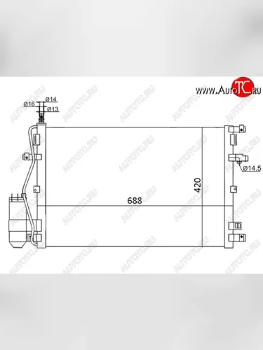 Радиатор кондиционера SAT Volvo XC90 C дорестайлинг (2002-2006)