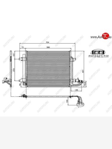 Радиатор кондиционера SAT Volkswagen Caddy  2K - Touran  1T