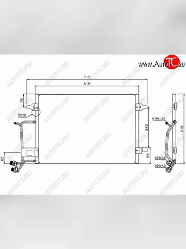 Радиатор кондиционера SAT Volkswagen Passat  B5 (1996-2000) седан дорестайлинг