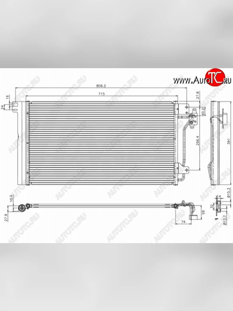 Радиатор кондиционера SAT Volkswagen Transporter T5 рестайлинг (2009-2015)  в Самаре Самарской области