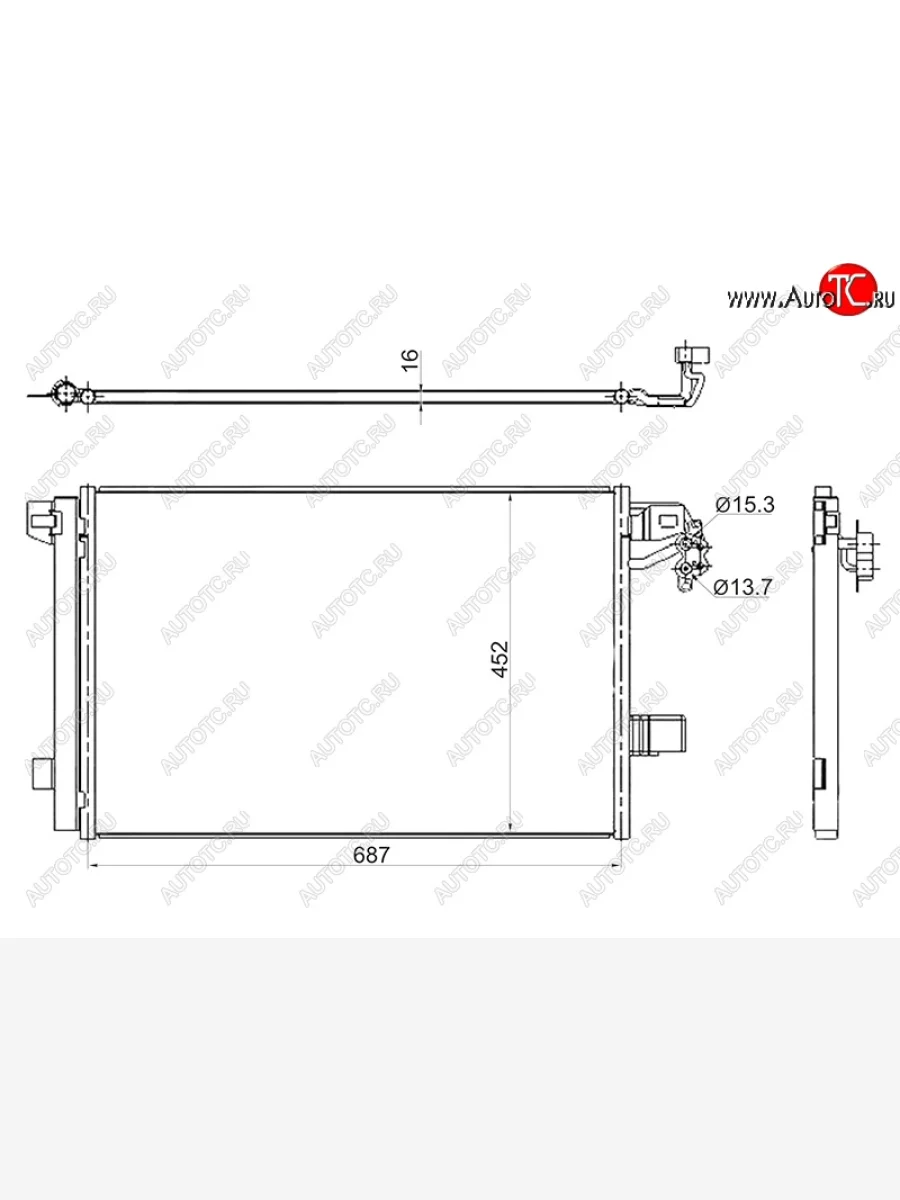 Радиатор кондиционера SAT  Volkswagen Transporter (2009-2015) T5  в Керчи Республика Крым