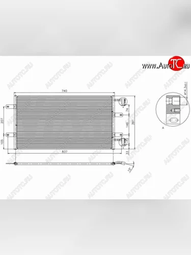 Радиатор кондиционера SAT Nissan Primastar (2002-2015), Opel Vivaro  A (2001-2014), Renault Trafic  X83 (2001-2014)