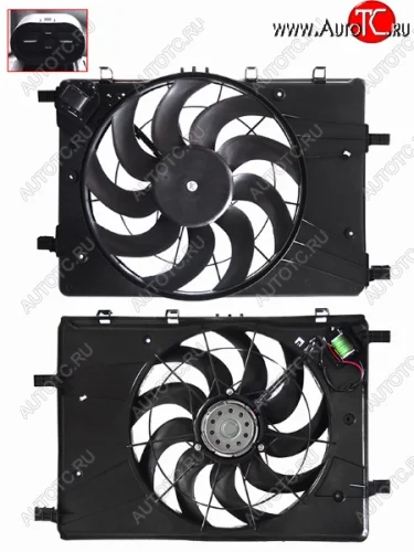 Вентилятор радиатора в сборе SAT (МКПП) Chevrolet Cruze J300 седан дорестайлинг (2009-2012)