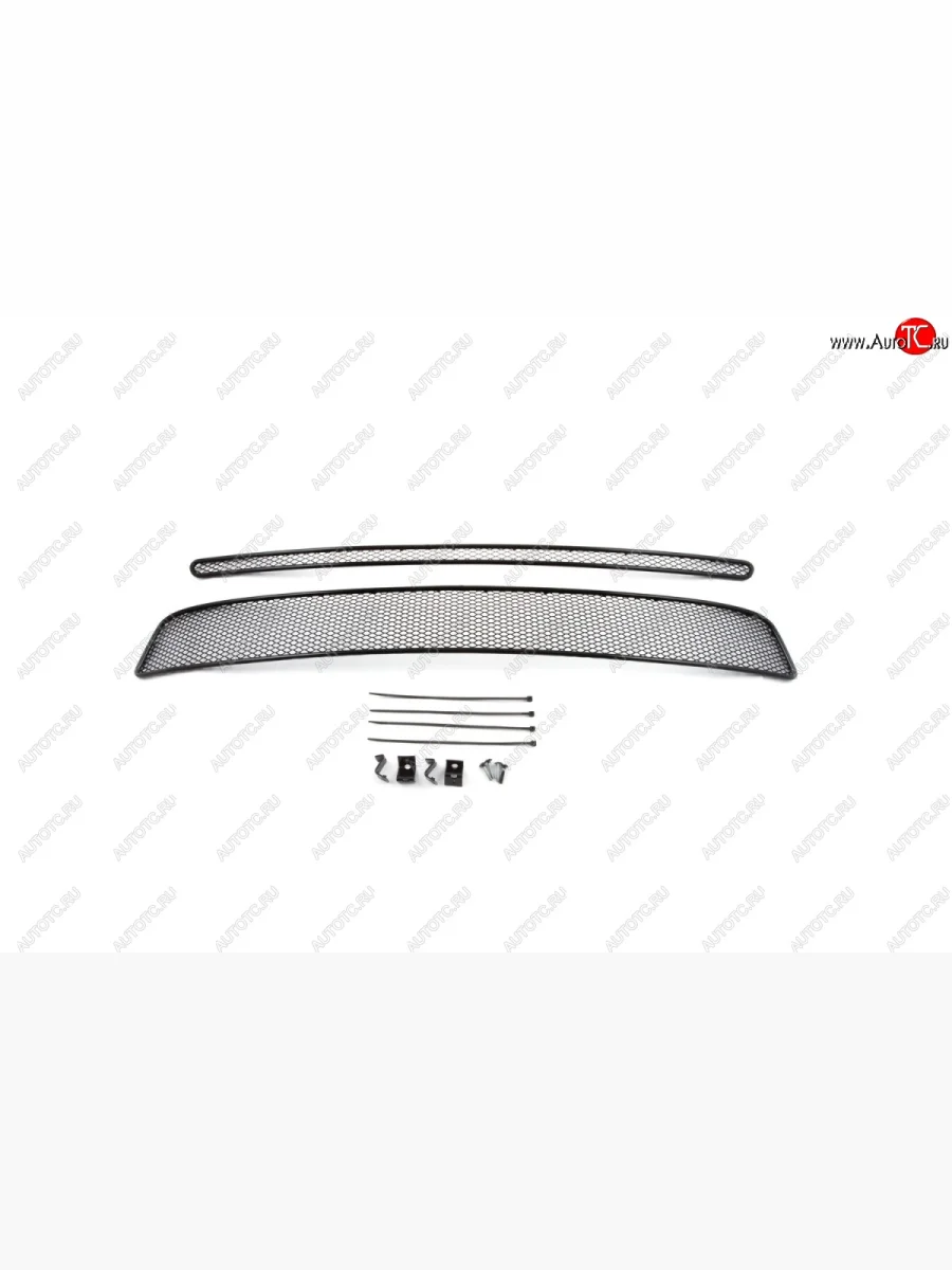 Защитная сетка решетки переднего бампера Arbori Nissan X-trail 2 T31 дорестайлинг (2007-2011) (Чёрная, 15 мм)  в Керчи Республика Крым