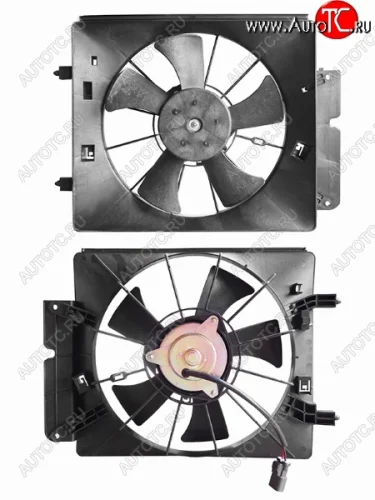 Вентилятор радиатора кондиционера в сборе SAT Honda CR-V RD4,RD5,RD6,RD7,RD9  дорестайлинг (2001-2004)