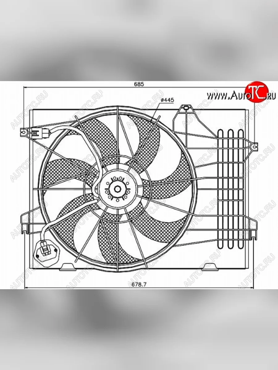 Вентилятор радиатора в сборе SAT (2,7i)  Hyundai Tucson (2004-2010), KIA Sportage (2004-2010)  в Самаре Самарской области