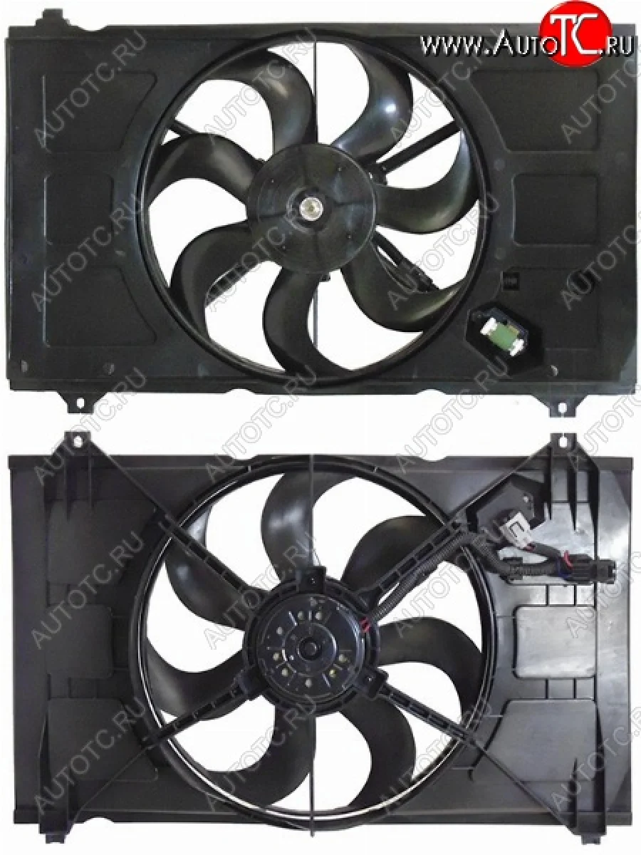 Вентилятор радиатора в сборе SAT KIA Rio 2 JB дорестайлинг, хэтчбэк 5 дв. (2005-2009)  с доставкой в г. Керчь