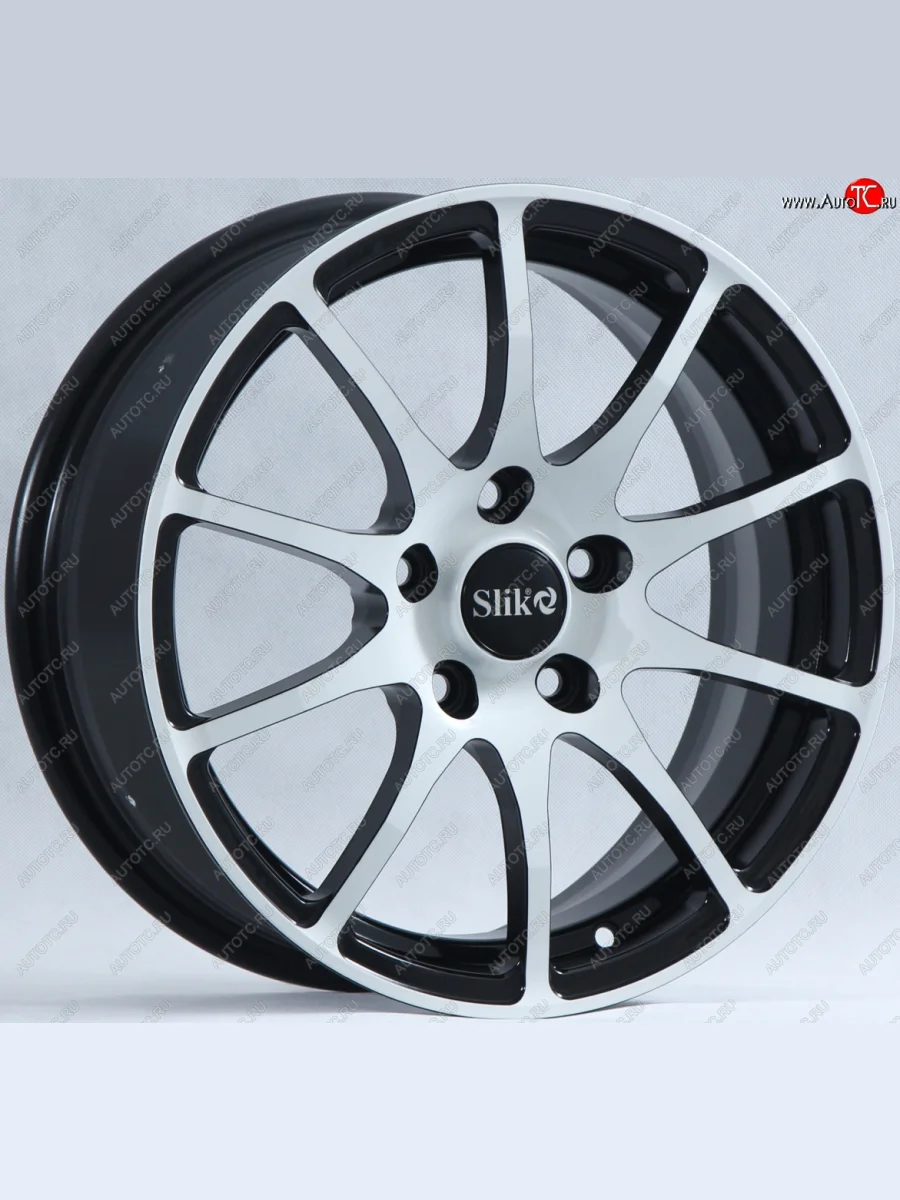 Кованый диск Slik classik R16x6.5 Черный глянцевый с белой лицевой поверхностью (BKFW) 6.5x16 Seat Altea 5P дорестайлинг (2004-2009) 5x112.0xDIA57.1xET45.0 (Цвет: BKFW)