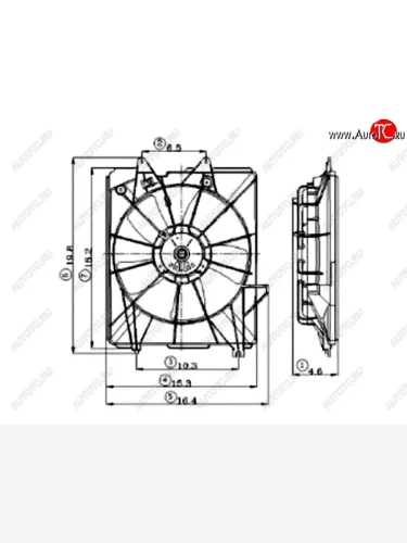 Вентилятор радиатора в сборе SAT Honda Odyssey 3 (2004-2008)
