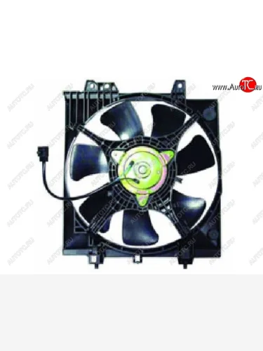 Вентилятор радиатора кондиционера в сборе SAT Subaru Impreza ( GD,  GG) (2000-2007) седан дорестайлинг, седан 1-ый рестайлинг, хэтчбэк 1-ый рестайлинг, седан 2-ой рестайлинг