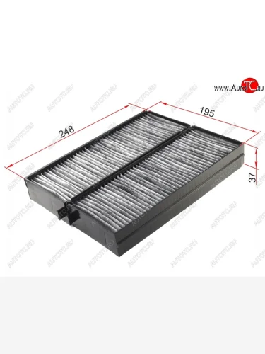 Фильтр салонный SAT (угольный, 254х250х43 mm) Hyundai Santa Fe  SM - Trajet