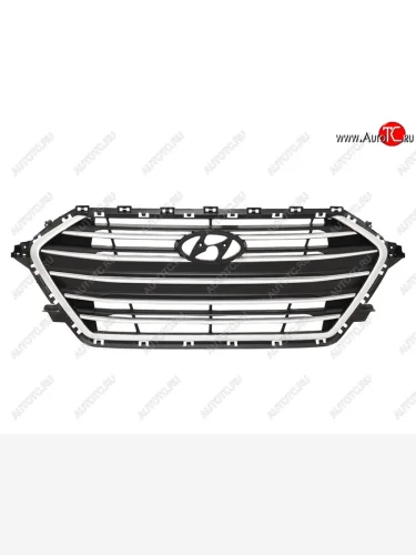 Решётка радиатора SAT (серебро) Hyundai Elantra AD дорестайлинг (2016-2019)