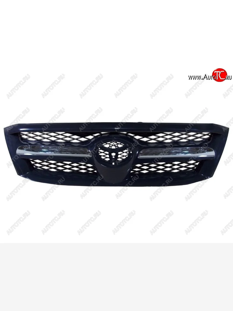 Решётка радиатора (черная с хромом) SAT Toyota Hilux AN10,AN20 дорестайлинг (2004-2008) (черная с хромом)  в Самаре Самарской области
