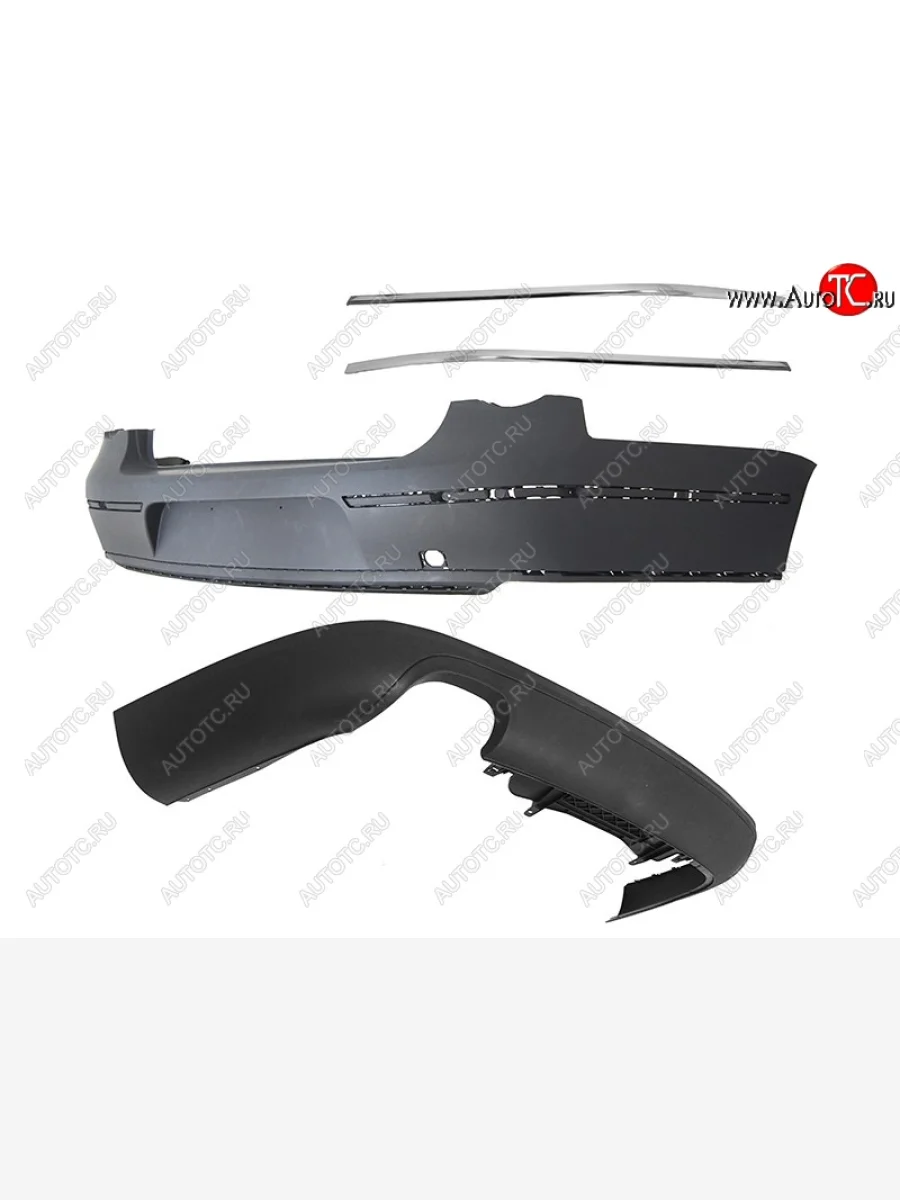 Задний бампер (с молдингами / спойлером) SAT Volkswagen Passat B6 седан (2005-2011) (Неокрашенный)  в Перми Пермском крае