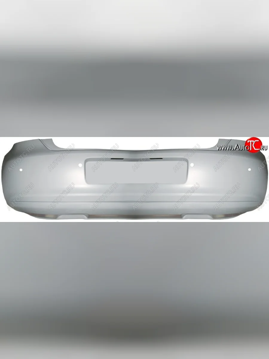 Задний бампер (с отв. под парктроник) SAT  Volkswagen Polo (2009-2015) Mk5 6R,6C,61 (Неокрашенный)  в Самаре Самарской области