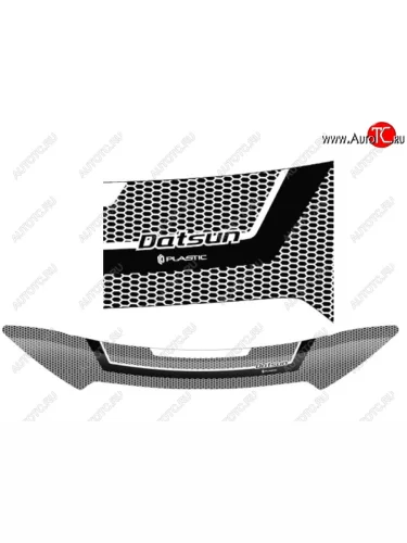Дефлектор капота CA-Plastiс (Серия Art серебро) Datsun on-DO седан дорестайлинг (2014-2019)