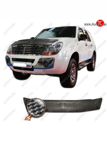 Дефлектор капота CA-Plastiс (Шелкография карбон-серебро) Derways Aurora (2006-2008)