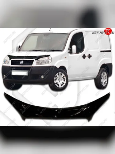 Дефлектор капота CA-Plastiс exclusive (Classic черный) Fiat Doblo 223 рестайлинг (2005-2016)