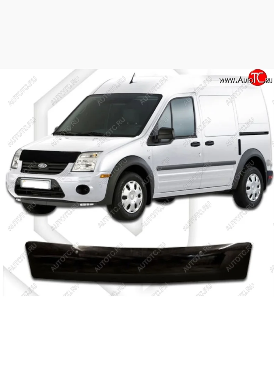 Дефлектор капота CA-Plastiс Ford Transit Connect (2002-2009) (Classic черный, Без надписи)  в Керчи Республика Крым