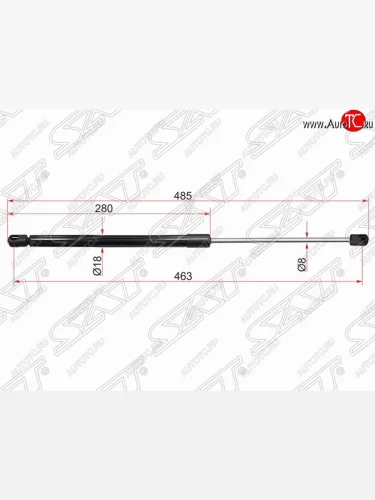 Правый газовый упор капота SAT Nissan Patrol 6 Y62 рестайлинг (2014-2017)