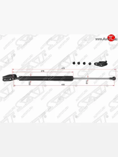 Левый газовый упор крышки багажника SAT Toyota Caldina  T210 (1997-1999) дорестайлинг универсал