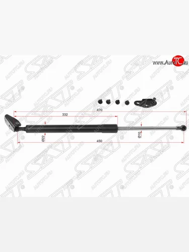 Правый газовый упор крышки багажника SAT Toyota Caldina T210 дорестайлинг универсал (1997-1999)