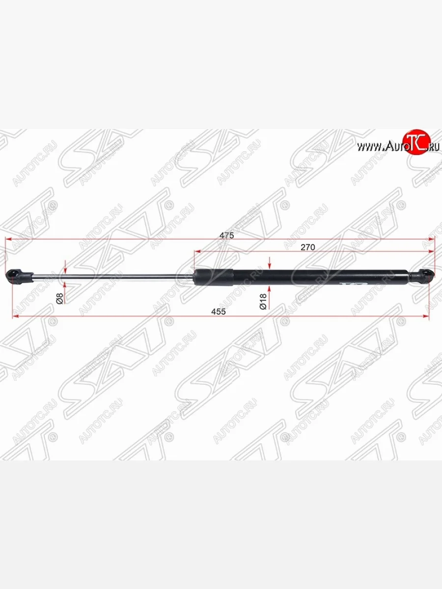 Левый газовый упор крышки багажника SAT Toyota Caldina T240 универсал дорестайлинг (2002-2004)  в Самаре Самарской области