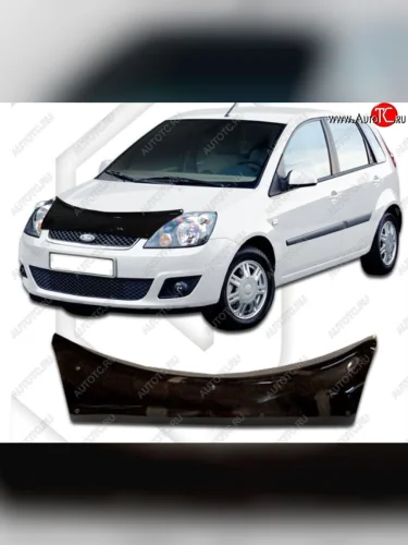 Дефлектор капота CA-Plastiс exclusive (Classic черный) Ford Fiesta 5 хэтчбэк 5 дв. рестайлинг (2005-2008)