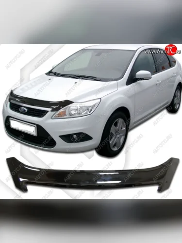Дефлектор капота CA-Plastiс (Classic черный) Ford Focus 2 седан рестайлинг (2007-2011)