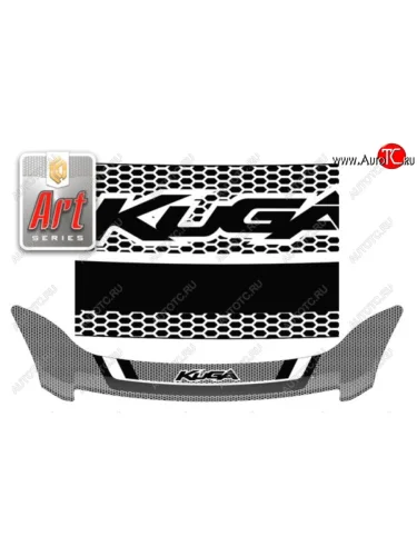 Дефлектор капота CA-Plastiс (серия Art графит) Ford Kuga 1 (2008-2013)