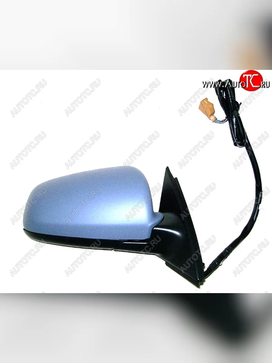 Правое боковое зеркало заднего вида SAT (регул-ка, обогрев, складное, 10 контактов) Audi A4 B6 седан (2000-2006) (Неокрашенное)  в Перми Пермском крае