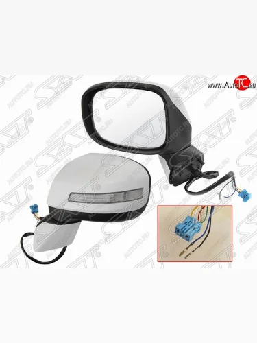 Левое боковое зеркало заднего вида SAT (указатель поворота, 7 контактов) Honda Civic  FB (2011-2016) седан