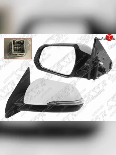 Левое боковое зеркало заднего вида SAT (обогрев, поворот, 6 контактов) Hyundai Creta GS рестайлинг (2019-2021)