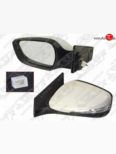 Левое боковое зеркало заднего вида SAT (поворотник, 5 контактов) Hyundai Elantra MD рестайлинг (2013-2016)