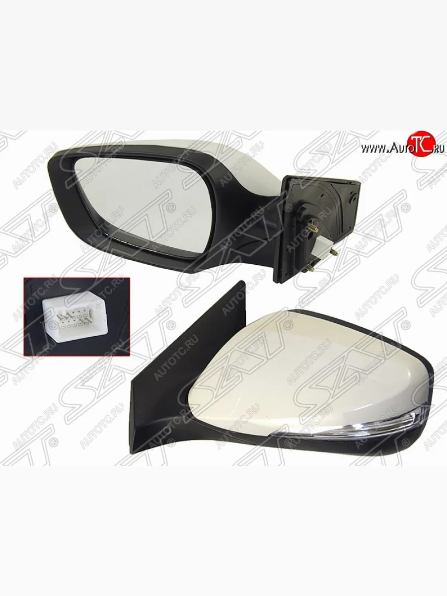 Левое боковое зеркало заднего вида SAT (поворотник, 5 контактов) Hyundai Elantra MD рестайлинг (2013-2016) (Неокрашенное)  в Самаре Самарской области