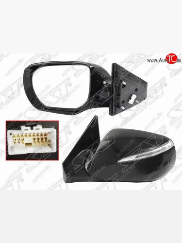 Левое боковое зеркало заднего вида SAT (регул-ка, поворот, 5 контактов) Hyundai Santa Fe  DM (2012-2016) дорестайлинг