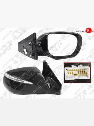 Правое боковое зеркало заднего вида SAT (регул-ка, поворот, 5 контактов) Hyundai Santa Fe DM дорестайлинг (2012-2016)